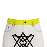 The Divine Architect: White Edition Denim Mini Skirt