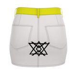 The Divine Architect: White Edition Denim Mini Skirt