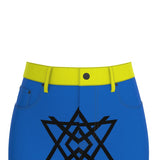 The Divine Architect: Geometric Denim Mini Skirt