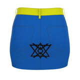 The Divine Architect: Geometric Denim Mini Skirt