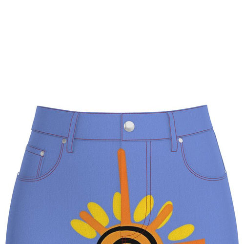The Spiral Denim Midi Skirt