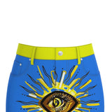 Divine Eye: Protection & Power Denim Mini Skirt