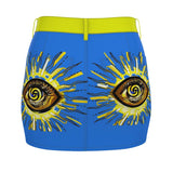 Divine Eye: Protection & Power Denim Mini Skirt